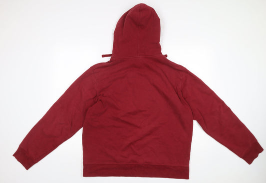 The North Face Mens Red Pullover Hoodie L Logo Graphic
