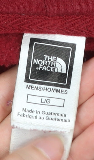 The North Face Mens Red Pullover Hoodie L Logo Graphic