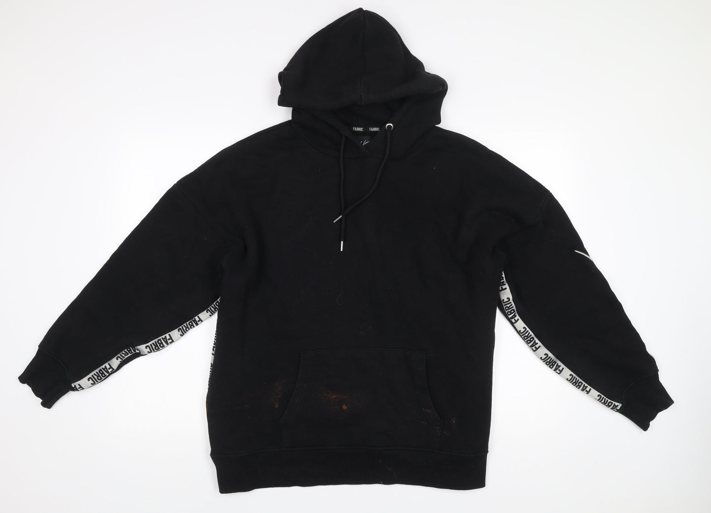Fabric Womens Black Hoodie Size 14 Cotton Blend Pullover