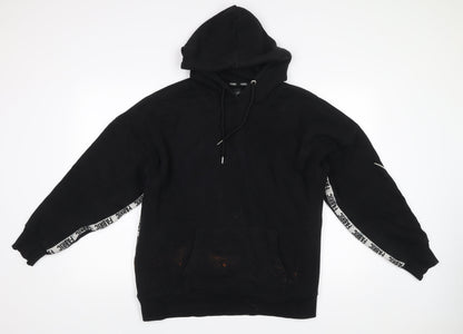 Fabric Womens Black Hoodie Size 14 Cotton Blend Pullover