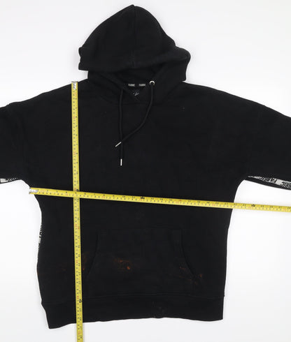 Fabric Womens Black Hoodie Size 14 Cotton Blend Pullover