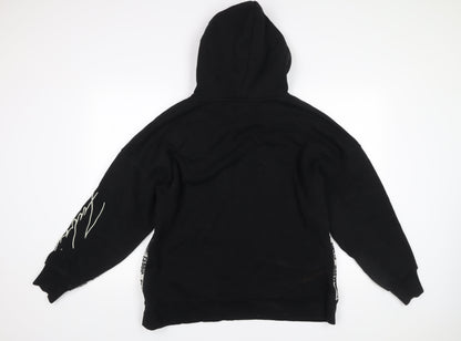 Fabric Womens Black Hoodie Size 14 Cotton Blend Pullover