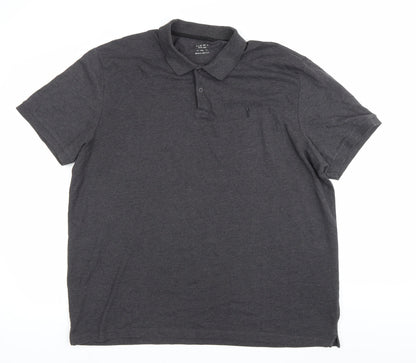 Next Men’s Grey Polo Shirt 2XL Regular Fit Cotton Blend