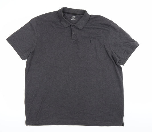 Next Men’s Grey Polo Shirt 2XL Regular Fit Cotton Blend