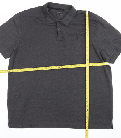 Next Men’s Grey Polo Shirt 2XL Regular Fit Cotton Blend