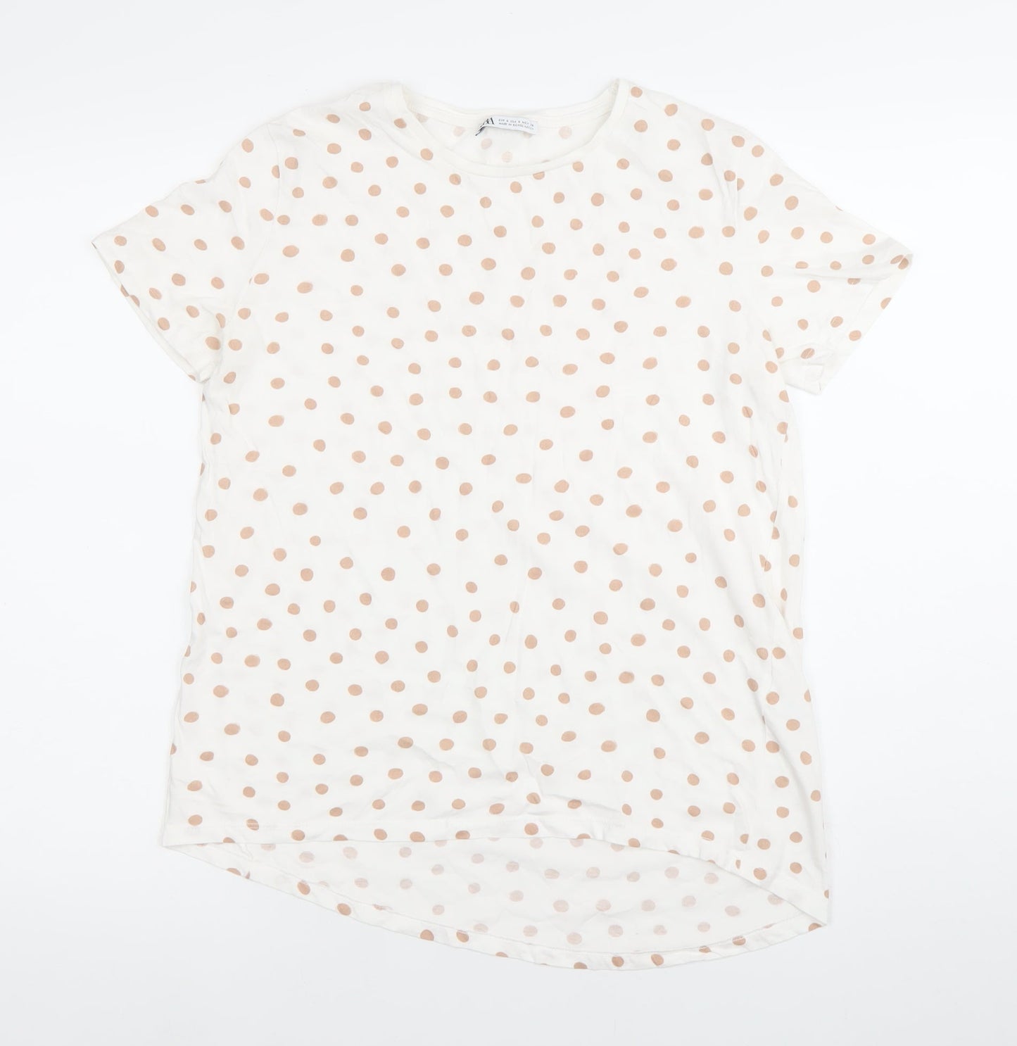 Womens UK Size S Zara White Basic T-Shirt