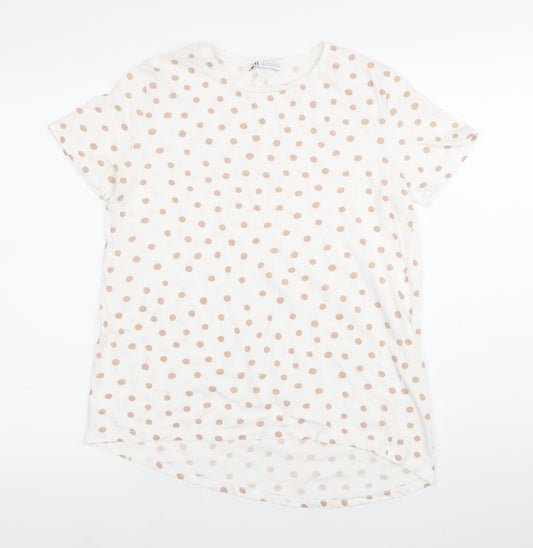 Womens UK Size S Zara White Basic T-Shirt
