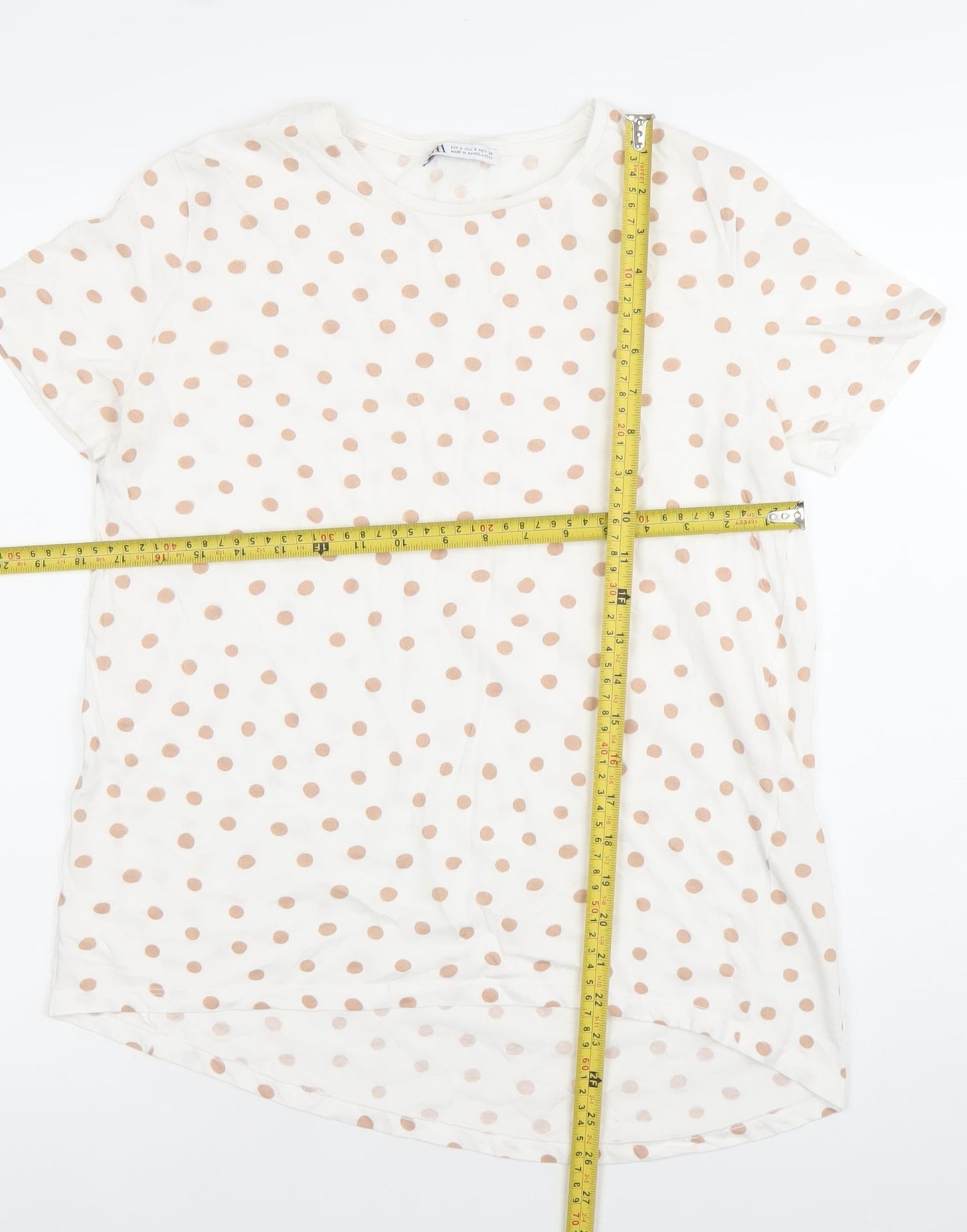 Womens UK Size S Zara White Basic T-Shirt