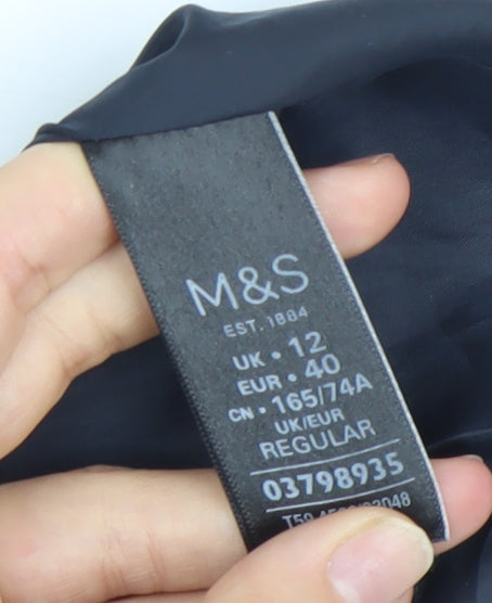 Marks and Spencer Women’s Blue Plaid Pleated Skirt UK12 Knee Length