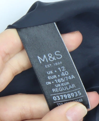 Marks and Spencer Women’s Blue Plaid Pleated Skirt UK12 Knee Length