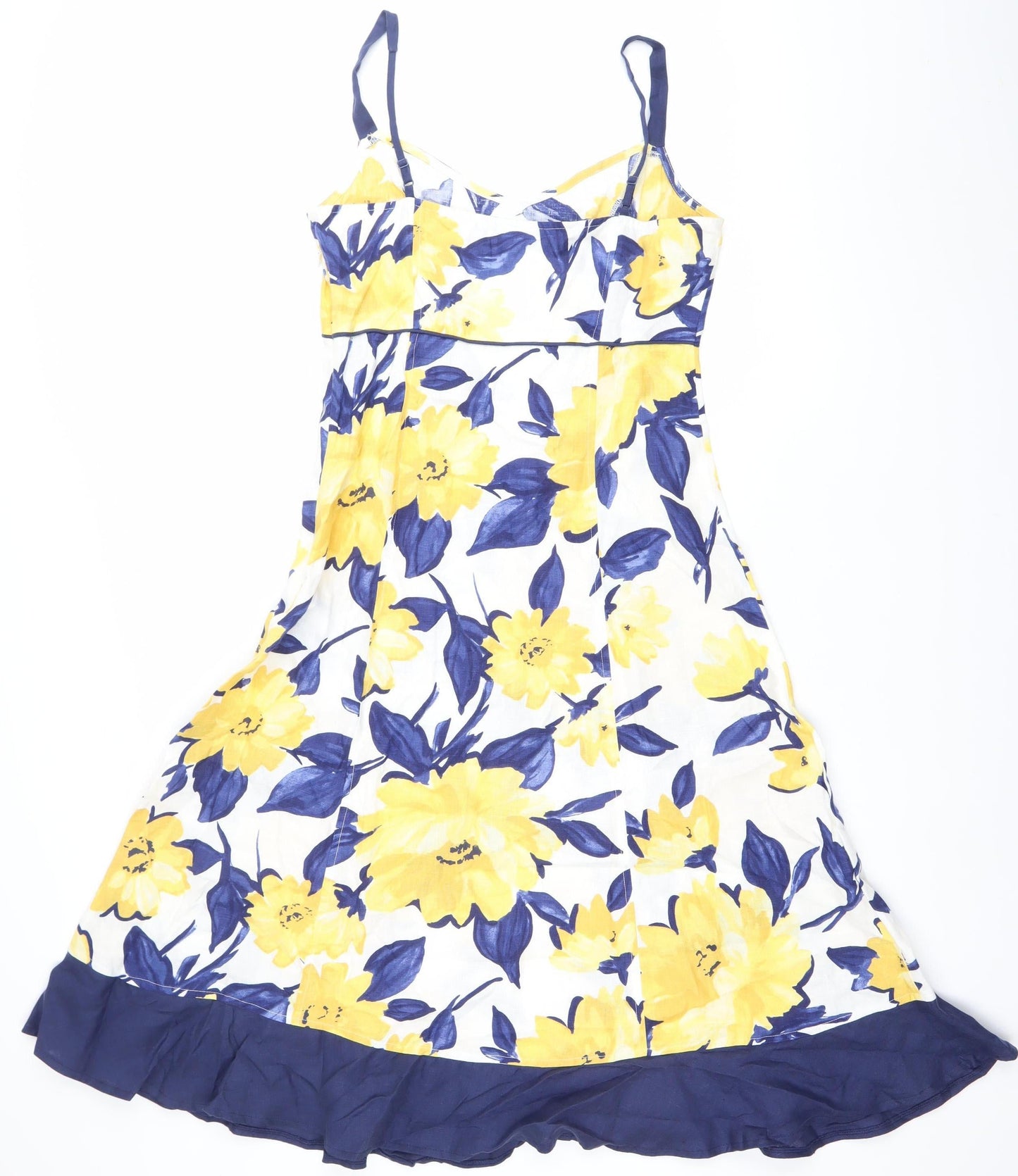 Marks and Spencer Women’s Multicoloured Floral Slip Dress Size 10 Long Linen