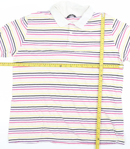 Urban Spirit Mens Multicoloured Striped Polo Shirt L Cotton