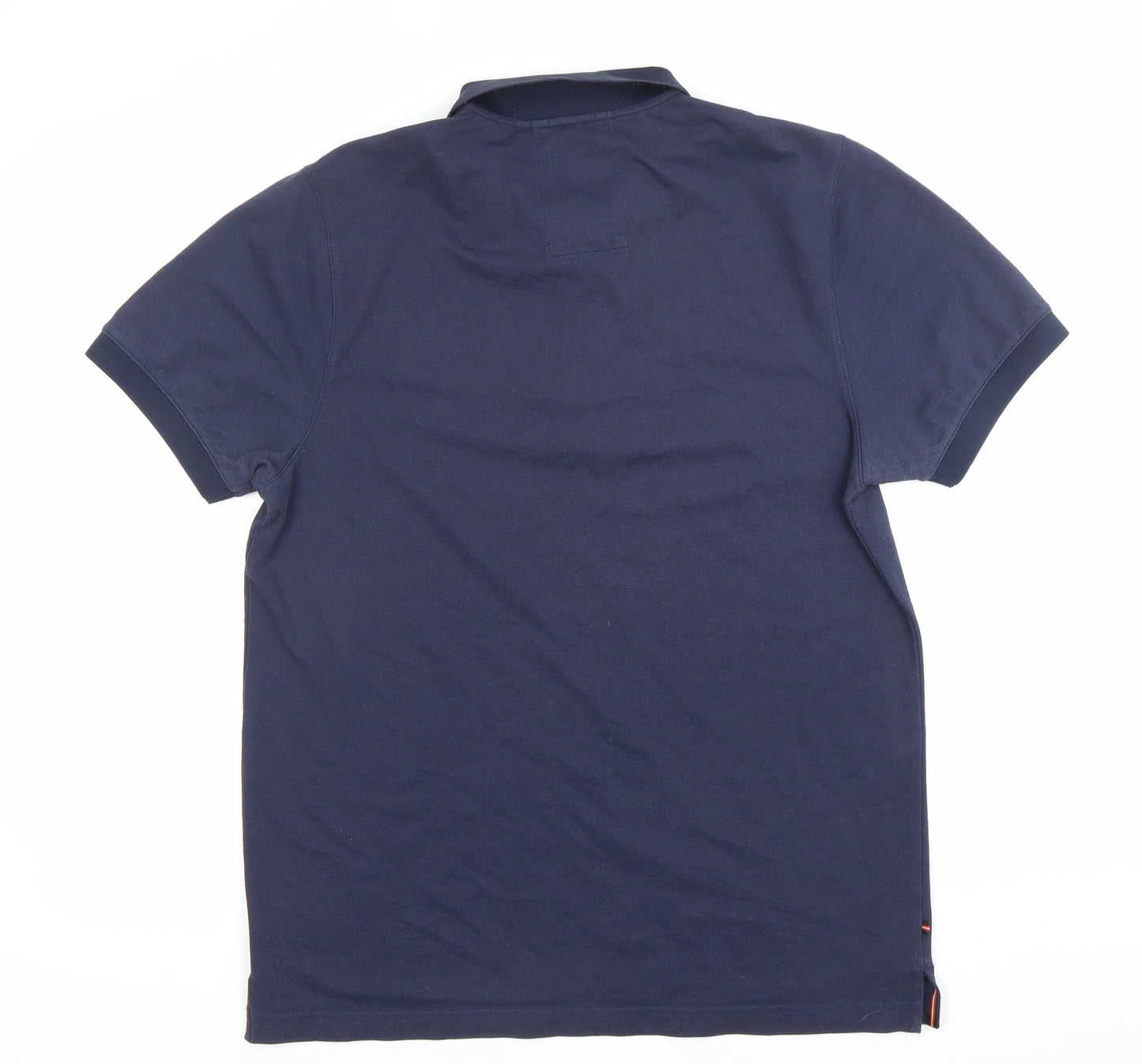 Luke Mens Blue Polo Shirt Size L Short Sleeve Cotton Blend