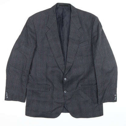 The British Tailor Men's Grey Check Wool Blazer Jacket 44R