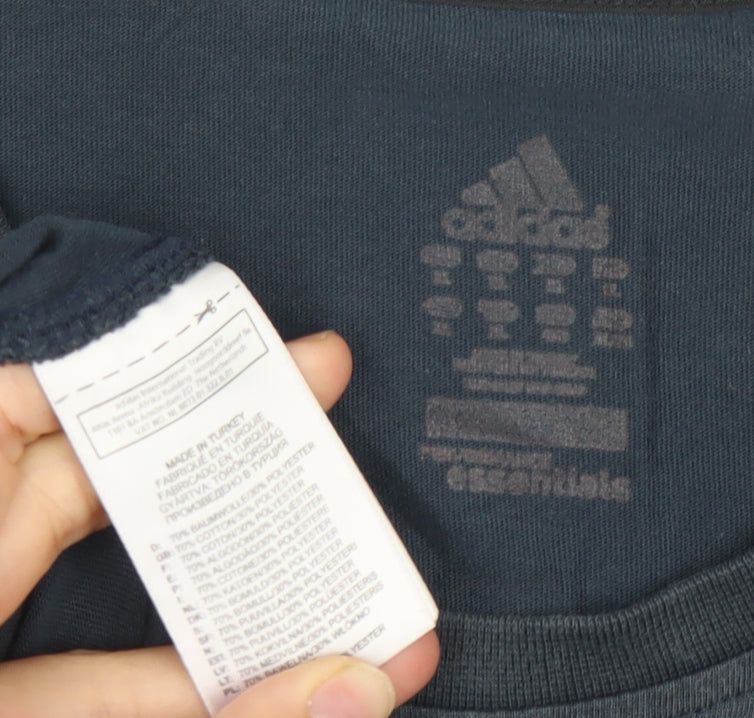 Adidas Men's Black L Regular Fit Crew Neck Short Sleeve T-Shirt