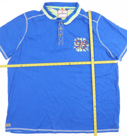 Joe Browns Men’s Blue Polo Shirt 3XL Regular Fit Cotton Embroidered