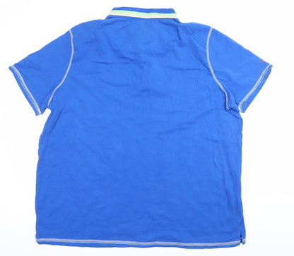 Joe Browns Men’s Blue Polo Shirt 3XL Regular Fit Cotton Embroidered