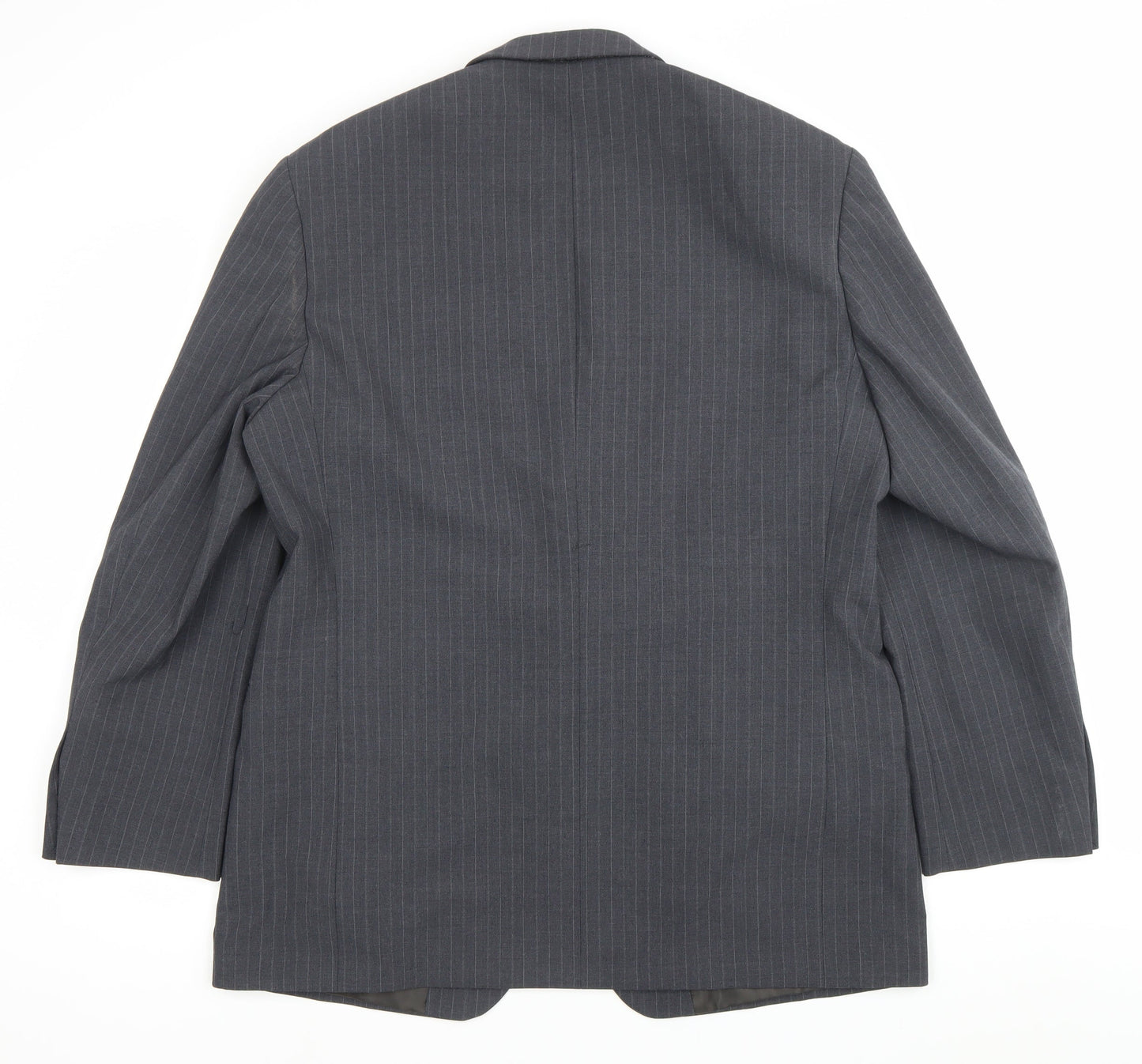 Marks and Spencer Men Grey Pinstripe 42 Chest Notch Lapel Blazer
