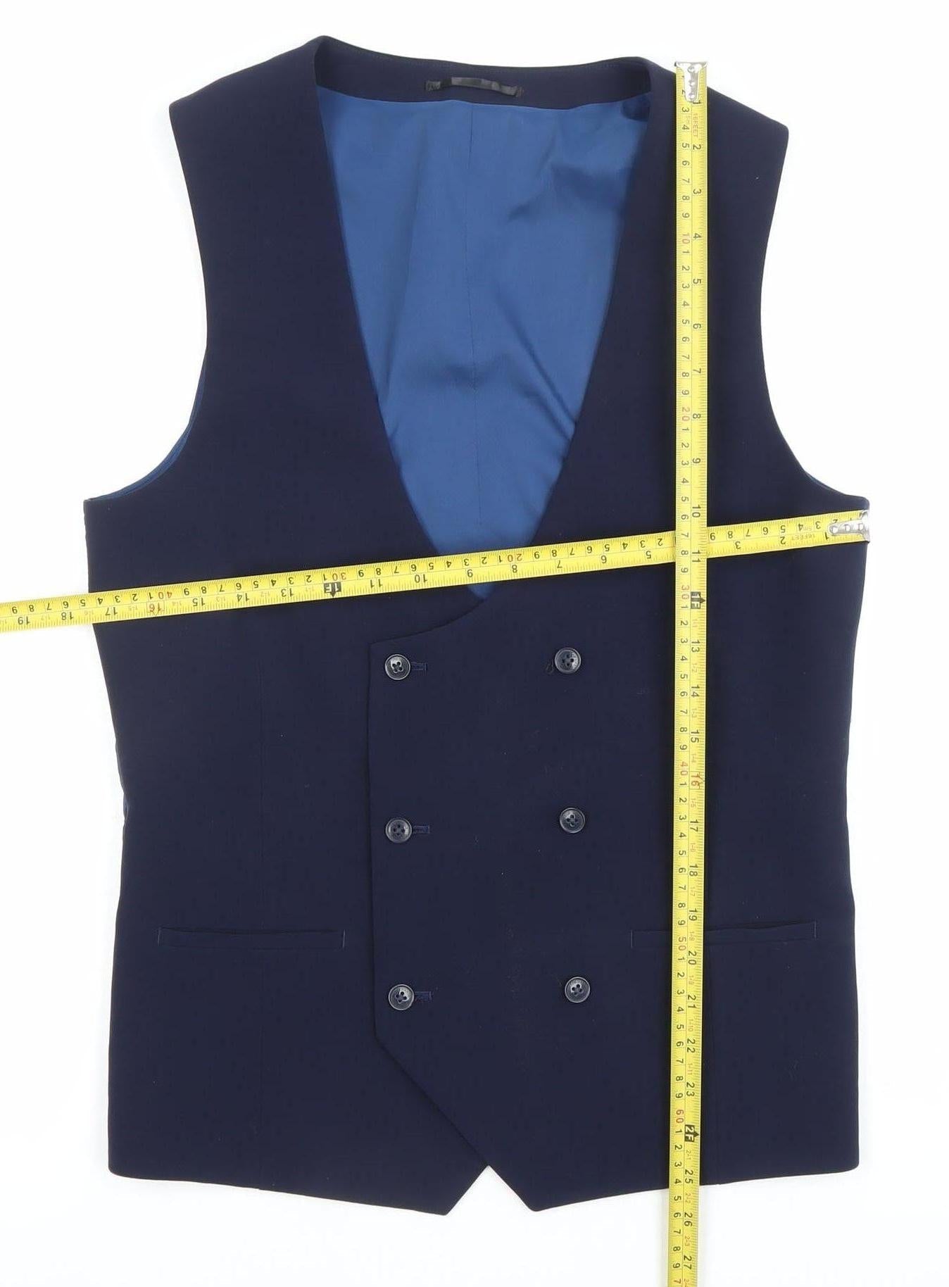 Mens UK Size 36 ONESIX5IVE Regular Blue Suit Waistcoat