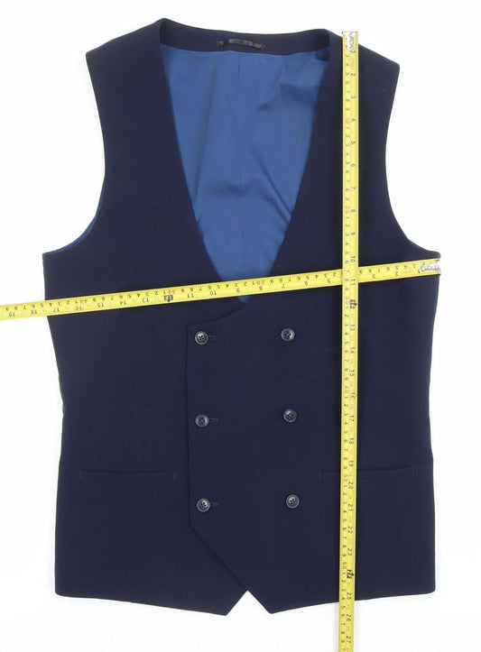 Mens UK Size 36 ONESIX5IVE Regular Blue Suit Waistcoat