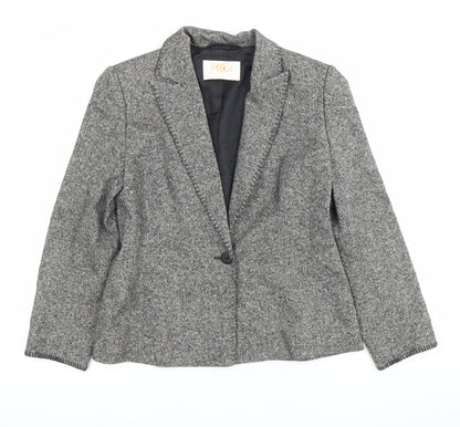 Country Casuals Women’s Grey Petite Wool Silk Blend Blazer Jacket Size 10