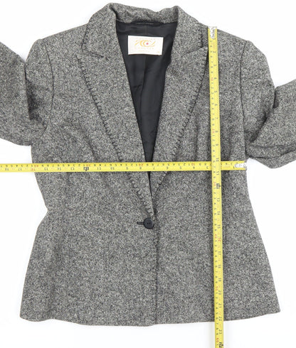 Country Casuals Women’s Grey Petite Wool Silk Blend Blazer Jacket Size 10