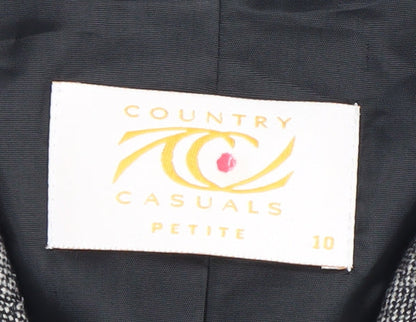 Country Casuals Women’s Grey Petite Wool Silk Blend Blazer Jacket Size 10