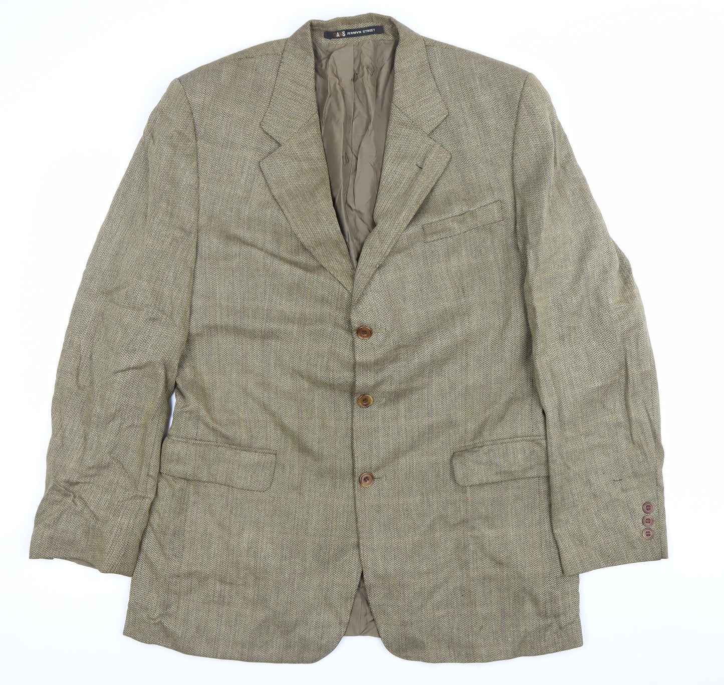 DAKS Men’s Brown Wool Tweed Blazer Jacket Size 40 Classic Fit