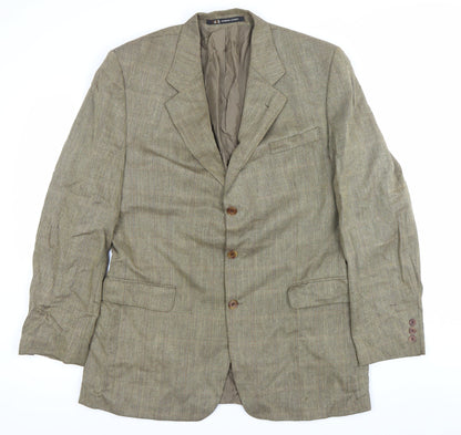 DAKS Men’s Brown Wool Tweed Blazer Jacket Size 40 Classic Fit