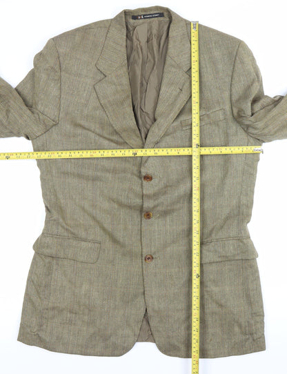 DAKS Men’s Brown Wool Tweed Blazer Jacket Size 40 Classic Fit