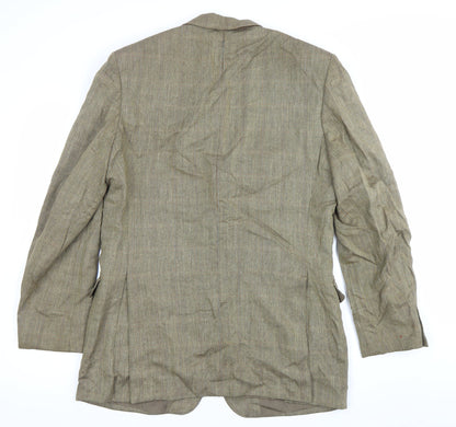 DAKS Men’s Brown Wool Tweed Blazer Jacket Size 40 Classic Fit