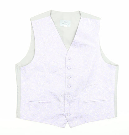 Youngs Hire Men's Purple Floral Waistcoat Size 44 Wedding Formal