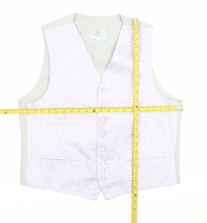 Youngs Hire Men's Purple Floral Waistcoat Size 44 Wedding Formal