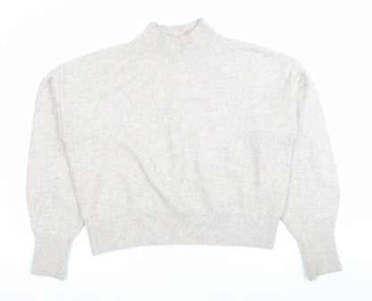 Anine Bing Womens Beige Mock Neck Wool Blend Jumper Size S