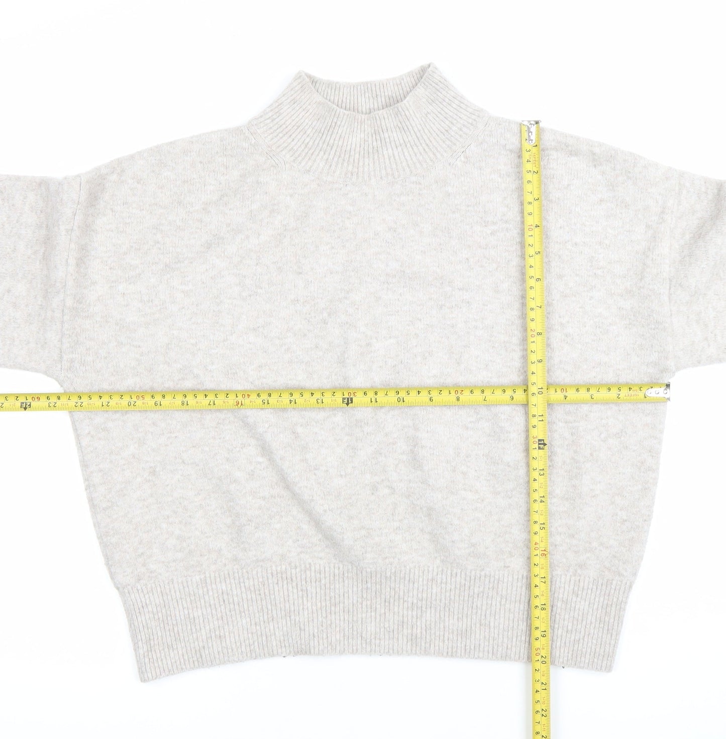 Anine Bing Womens Beige Mock Neck Wool Blend Jumper Size S