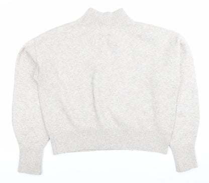 Anine Bing Womens Beige Mock Neck Wool Blend Jumper Size S