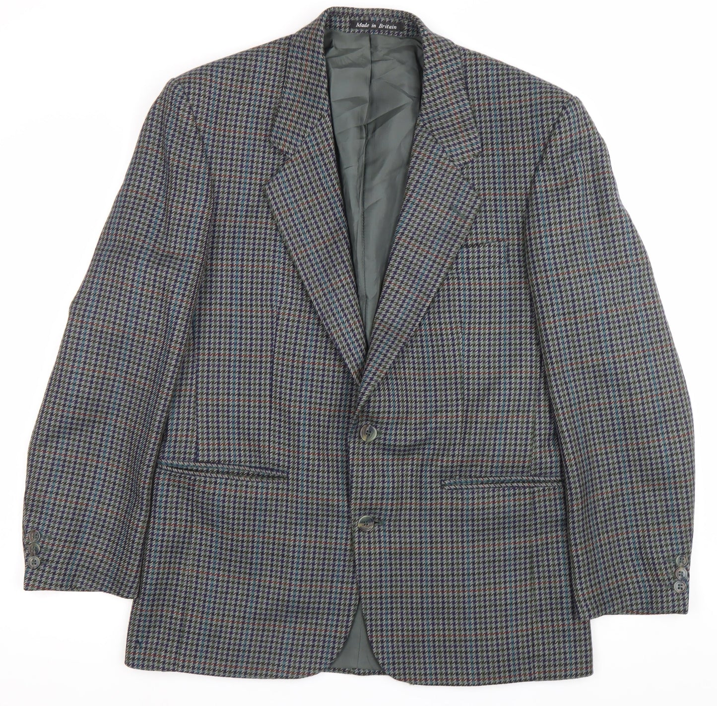 Greenwoods Mens Multicoloured Wool Check Blazer Jacket Size 38