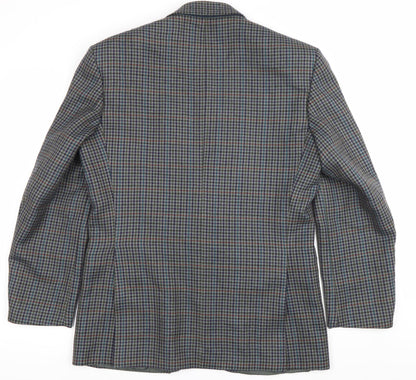 Greenwoods Mens Multicoloured Wool Check Blazer Jacket Size 38