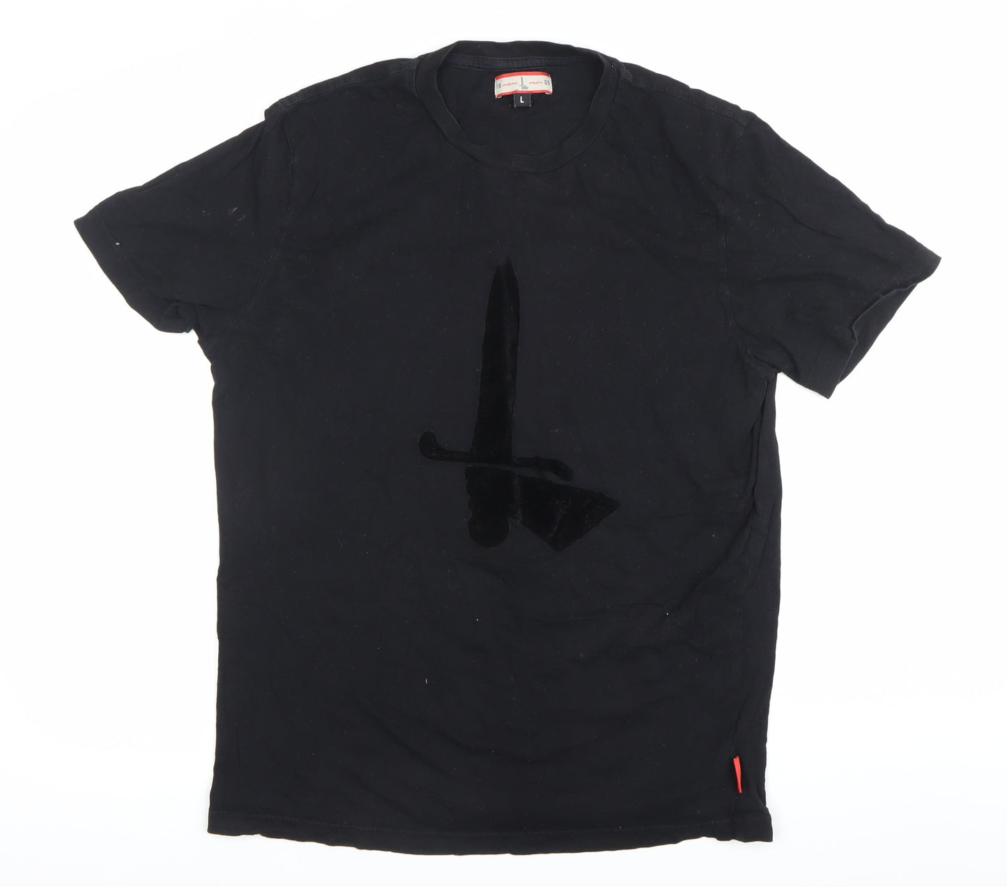 Charlton Athletic Mens Black Large Cotton Crew Neck Sports T-Shirt