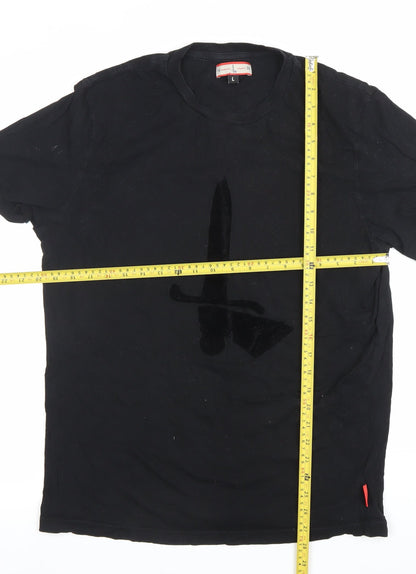 Charlton Athletic Mens Black Large Cotton Crew Neck Sports T-Shirt