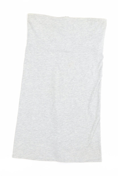 Topshop Women’s Grey Strapless Bodycon Dress Size 10 Knee Length