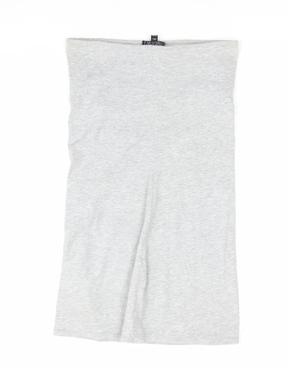 Topshop Women’s Grey Strapless Bodycon Dress Size 10 Knee Length