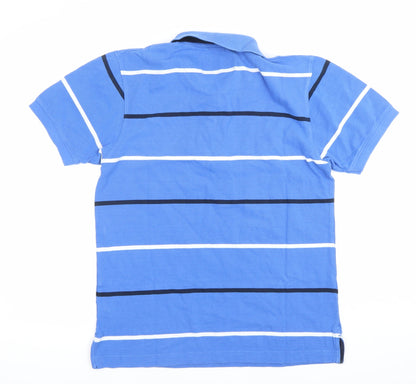 Stone Bay Men’s Blue Striped Cotton Polo Shirt Size S