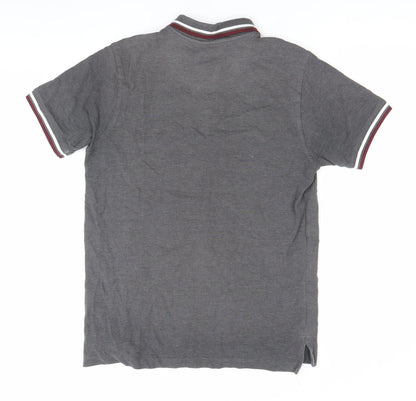 Pierre Cardin Men's Grey Regular Fit Polo Shirt M Short Sleeve