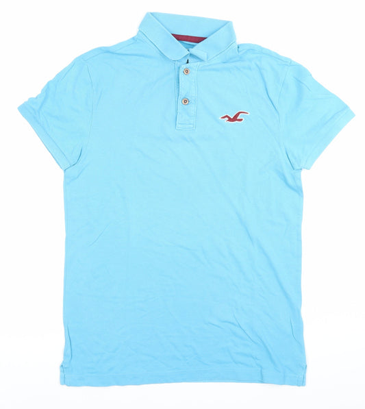 Hollister Mens Blue XS Slim Fit Cotton Polo Shirt