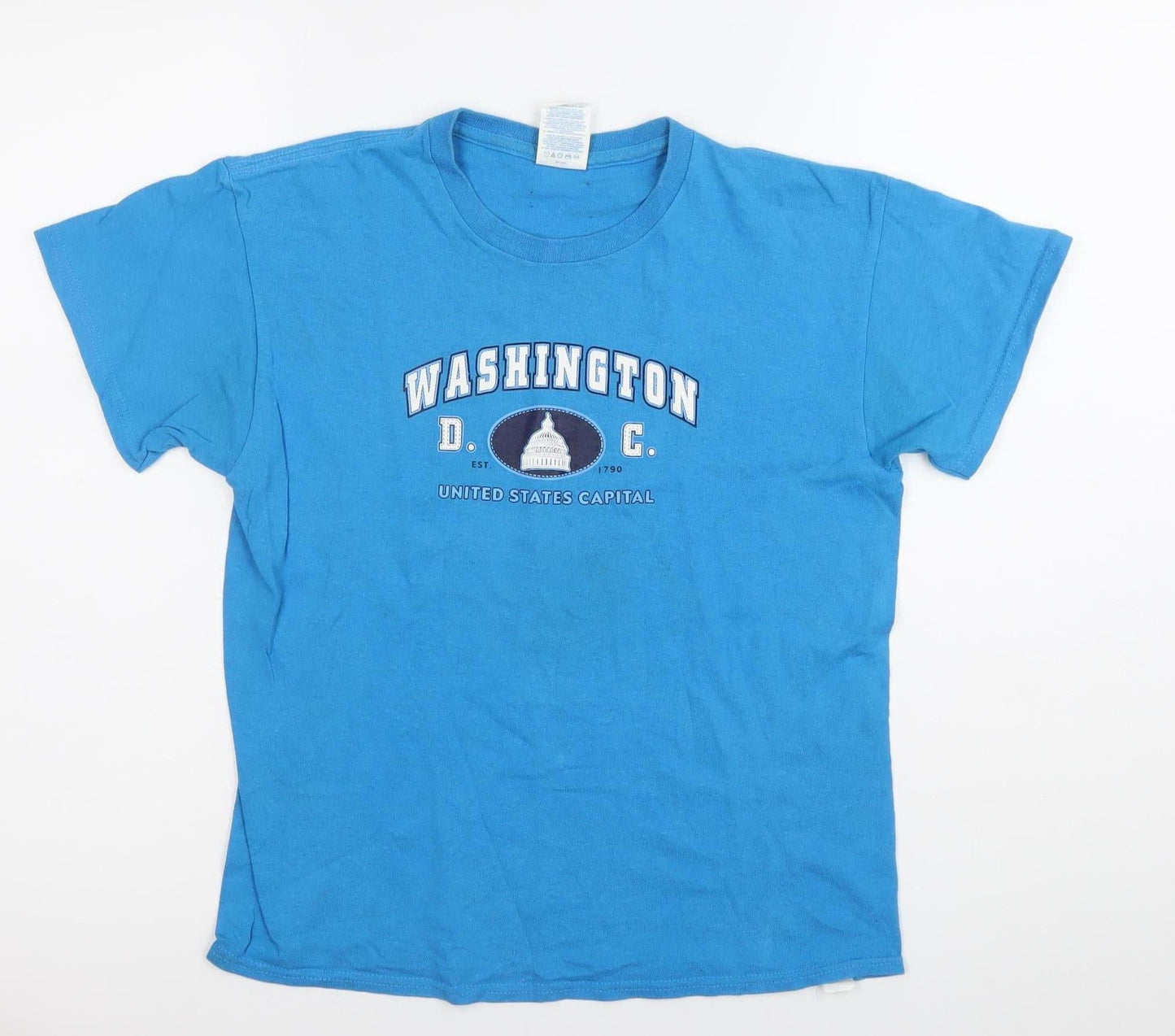 Delta Pro Weight Boys Blue Washington D.C. Graphic T-Shirt Size L