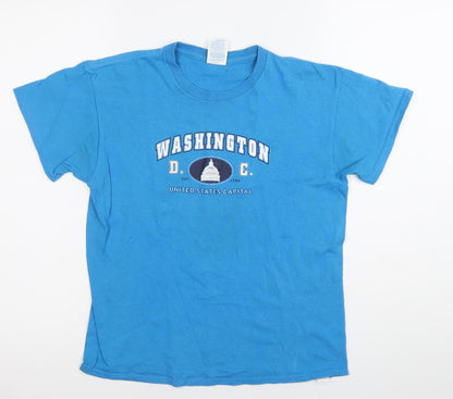 Delta Pro Weight Boys Blue Washington D.C. Graphic T-Shirt Size L