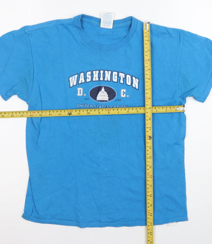 Delta Pro Weight Boys Blue Washington D.C. Graphic T-Shirt Size L