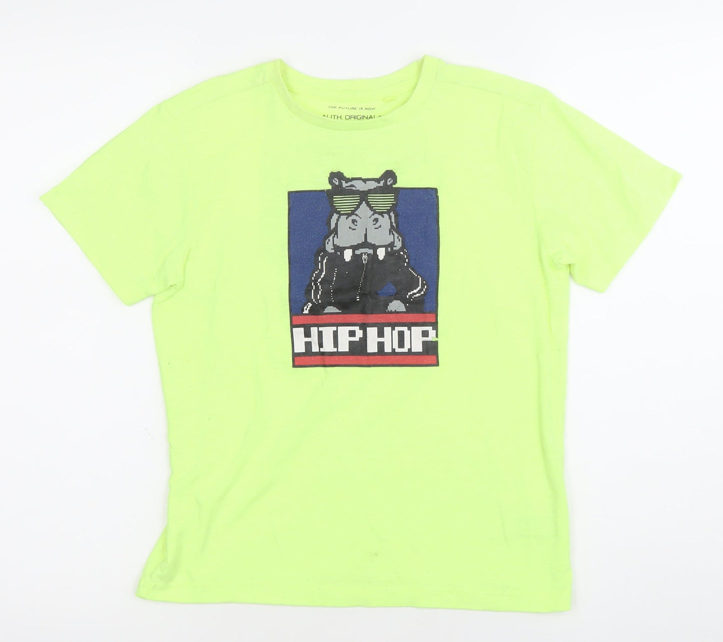 Next Boys Green Hip Hop Graphic T-Shirt Age 9 Years Short Sleeve Crew Neck