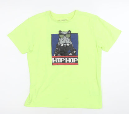 Next Boys Green Hip Hop Graphic T-Shirt Age 9 Years Short Sleeve Crew Neck